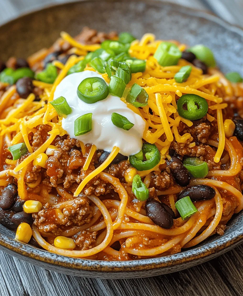 Taco Spaghetti Fiesta is more than just a meal; it’s a celebration of flavors that can be customized to suit your family's tastes. The beauty of this dish lies in its versatility. You can easily modify the ingredients based on what you have on hand or what you and your family enjoy the most. Whether you prefer beef or turkey, or if you're leaning towards a vegetarian option, this recipe accommodates various dietary preferences without sacrificing flavor.