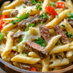 When it comes to hearty, comforting meals that satisfy the whole family, few dishes can rival the deliciousness of Philly Cheese Steak Pasta. This innovative recipe artfully marries the classic flavors of a beloved Philly cheese steak sandwich with the comforting familiarity of pasta, creating a dish that is both unique and satisfying. The creamy cheese sauce, tender steak, and colorful vegetables come together to create an unforgettable meal that is sure to impress even the pickiest of eaters.
