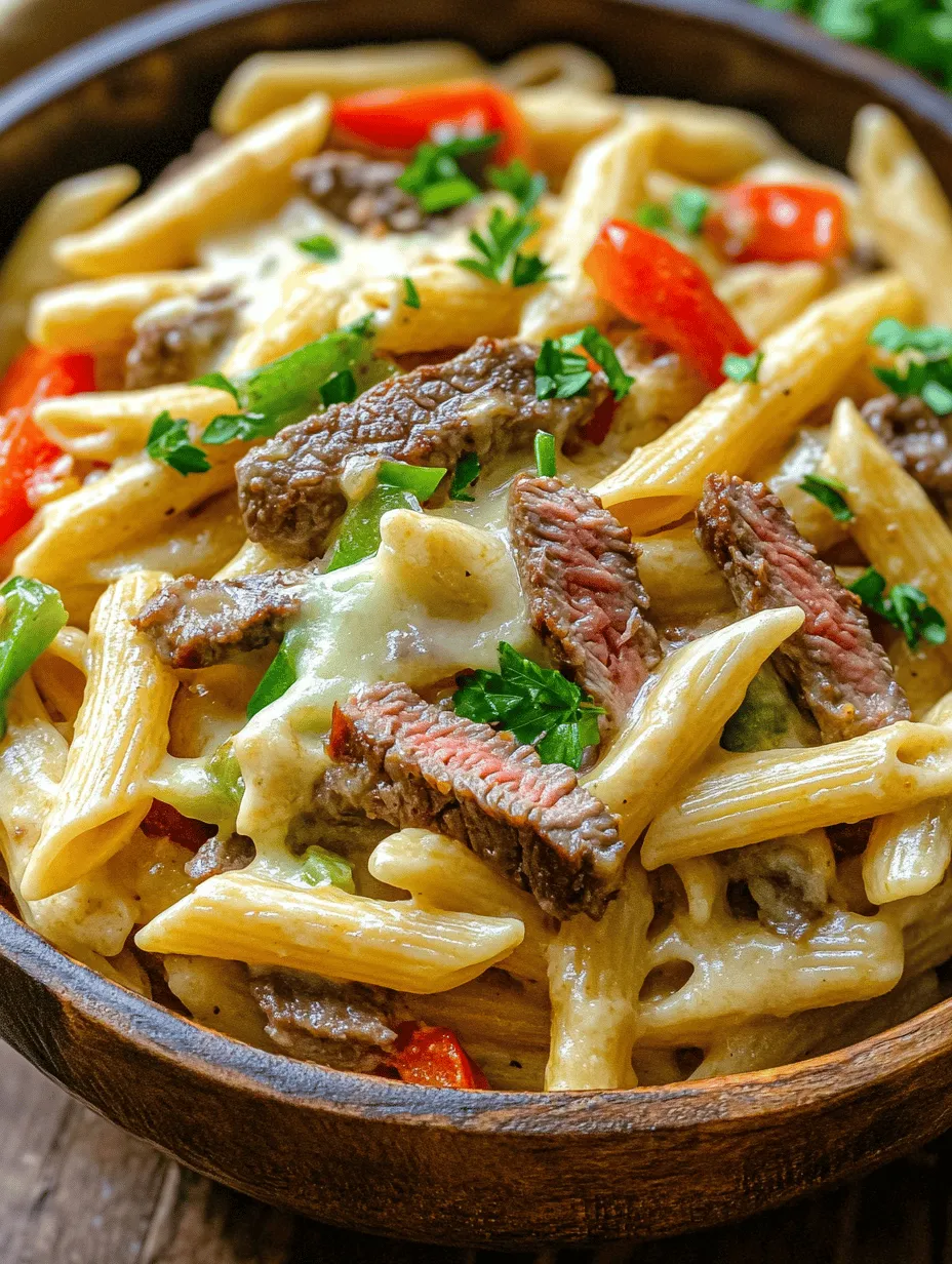 When it comes to hearty, comforting meals that satisfy the whole family, few dishes can rival the deliciousness of Philly Cheese Steak Pasta. This innovative recipe artfully marries the classic flavors of a beloved Philly cheese steak sandwich with the comforting familiarity of pasta, creating a dish that is both unique and satisfying. The creamy cheese sauce, tender steak, and colorful vegetables come together to create an unforgettable meal that is sure to impress even the pickiest of eaters.