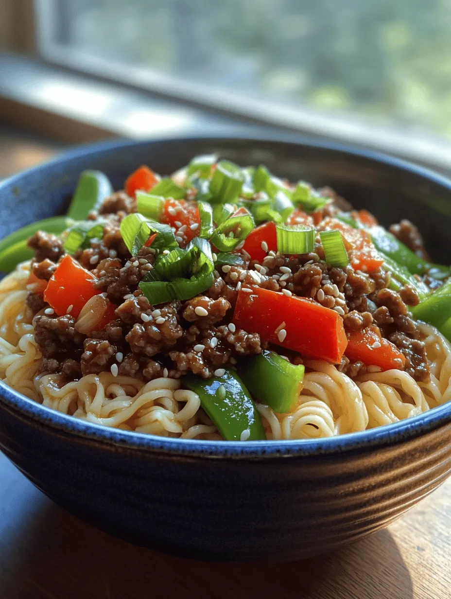 Mongolian Ground Beef Noodles is a dish that beautifully balances rich, savory flavors with the hearty satisfaction of a wholesome meal. Originating from the culinary traditions of Mongolian cuisine, this dish has evolved to incorporate influences from various Asian cooking methods, making it a favorite among many food enthusiasts. The combination of tender ground beef, vibrant vegetables, and silky egg noodles creates a delightful harmony on the palate, ensuring that each bite is packed with flavor.