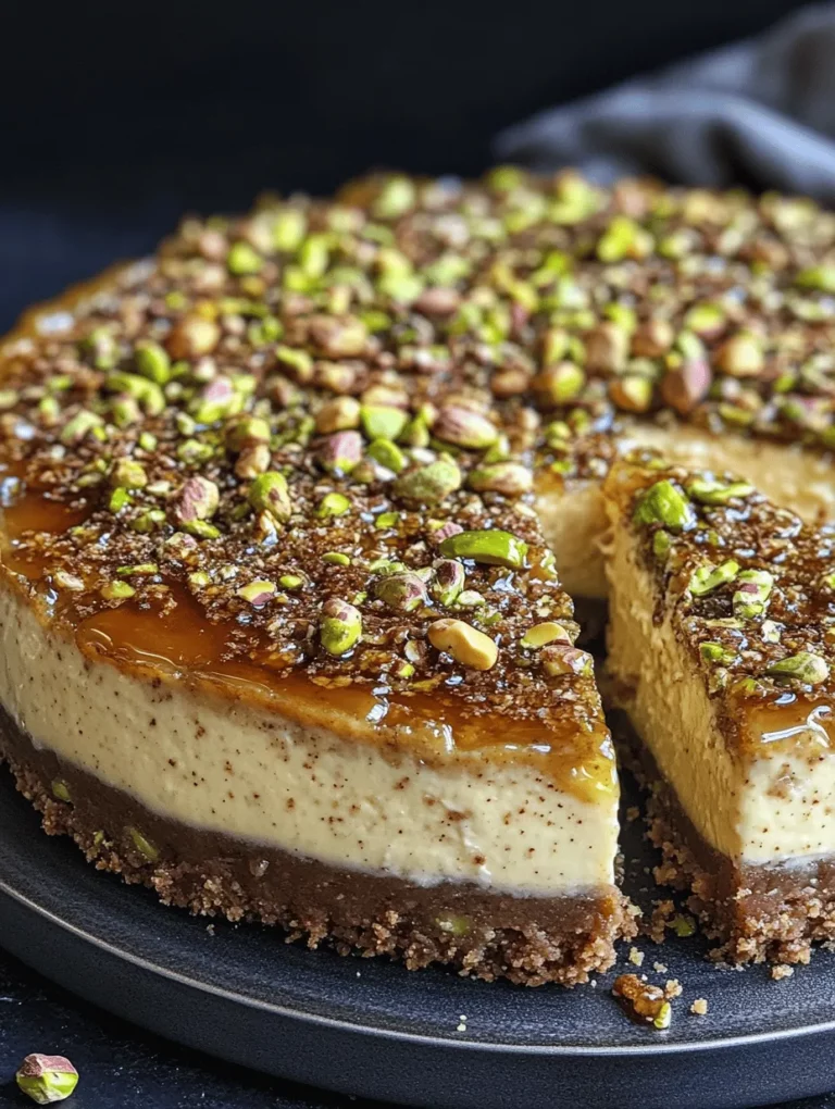 The culinary world is full of delightful surprises, and one of the most exciting trends in dessert-making is the fusion of traditional recipes with contemporary twists. One such stunning creation is the Honey Pistachio Baklava Cheesecake. This dessert masterfully combines the rich, nutty flavors of baklava with the creamy decadence of cheesecake, resulting in a treat that is both visually stunning and irresistibly delicious.