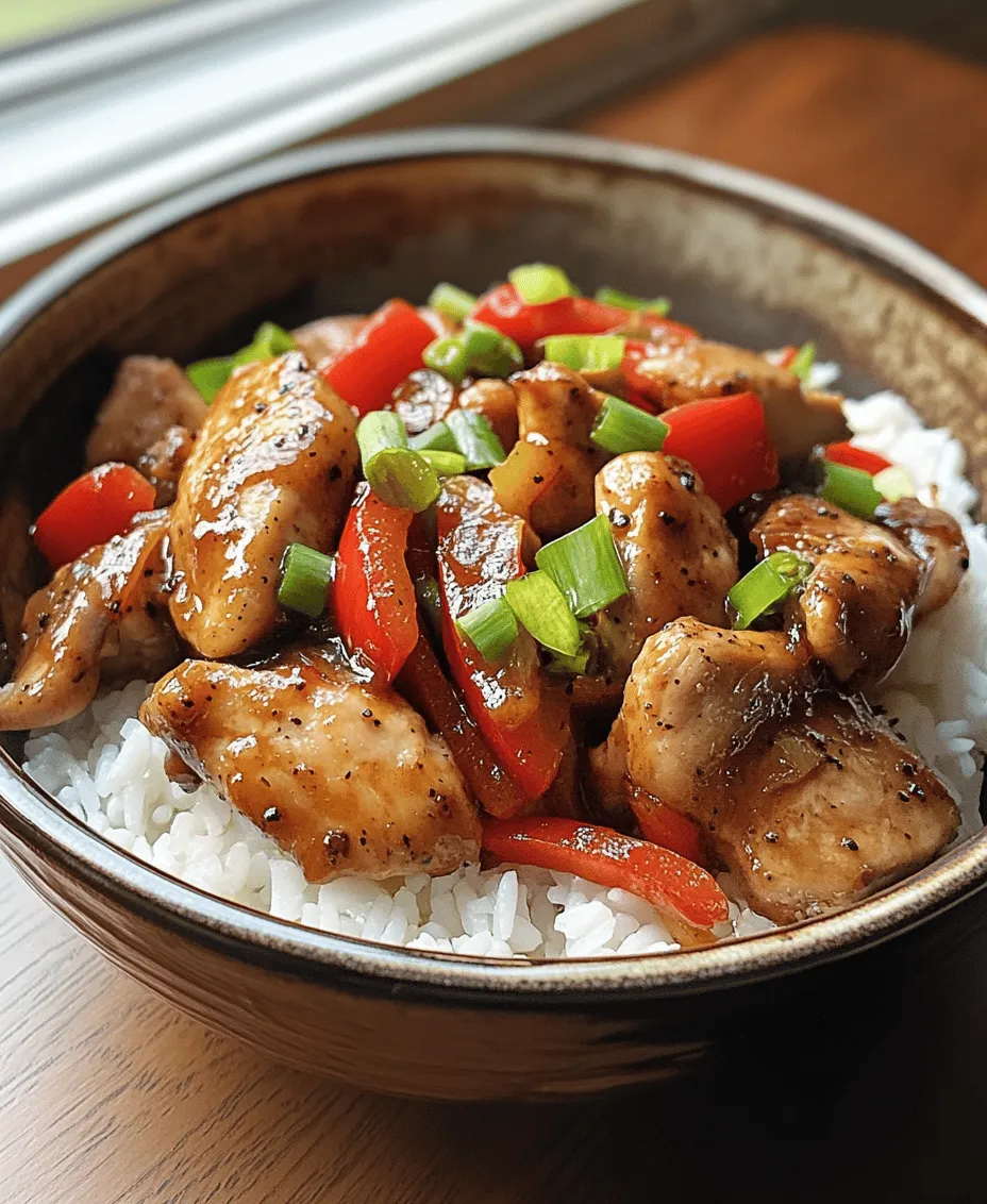 Spicy Black Pepper Chicken Delight is a culinary masterpiece that brings together the bold flavors of freshly ground black pepper and tender chicken thighs, resulting in a dish that tantalizes the taste buds. This dish has its roots in Asian cuisine, particularly influenced by Chinese stir-fry traditions. Known for its spicy kick and savory undertones, it is a favorite among spice lovers and those seeking a satisfying meal that packs a punch. The marriage of textures and flavors creates a delightful experience that is sure to impress at any dinner table.
