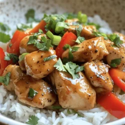 What makes Spicy Black Pepper Chicken Delight so appealing? For starters, it’s the harmonious fusion of flavors, which come together to create a dish that is both savory and satisfying. The heat from the black pepper balances beautifully with the umami notes from the sauces, while the fresh vegetables add a satisfying crunch. This dish is not only a feast for the palate but also a visual delight, showcasing vibrant colors that make it as appealing to the eyes as it is to the taste buds.