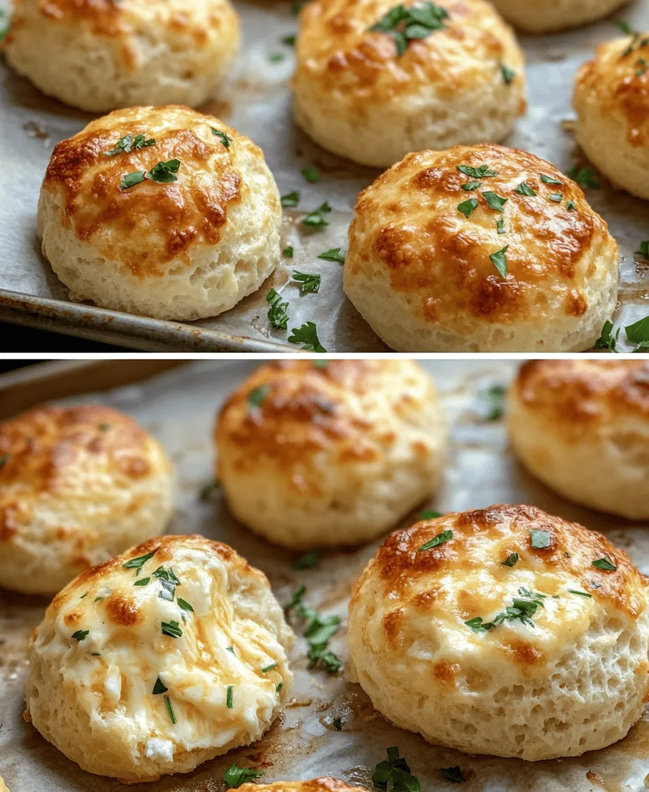 If you're looking for a mouthwatering appetizer or snack that will impress your guests or simply elevate your own culinary experience, look no further than Cheesy Garlic Biscuit Bombs. These delightful bites combine the comforting flavors of gooey cheese and aromatic garlic, all wrapped up in a buttery biscuit shell. Perfectly baked, these bombs are a crowd-pleaser at any gathering, from casual family dinners to festive celebrations. Their irresistible allure lies in the contrast of textures: the soft, fluffy biscuit exterior encases a warm, melty cheese filling that oozes out with every bite.