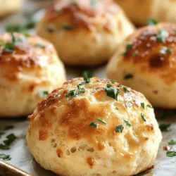 If you're looking for a mouthwatering appetizer or snack that will impress your guests or simply elevate your own culinary experience, look no further than Cheesy Garlic Biscuit Bombs. These delightful bites combine the comforting flavors of gooey cheese and aromatic garlic, all wrapped up in a buttery biscuit shell. Perfectly baked, these bombs are a crowd-pleaser at any gathering, from casual family dinners to festive celebrations. Their irresistible allure lies in the contrast of textures: the soft, fluffy biscuit exterior encases a warm, melty cheese filling that oozes out with every bite.