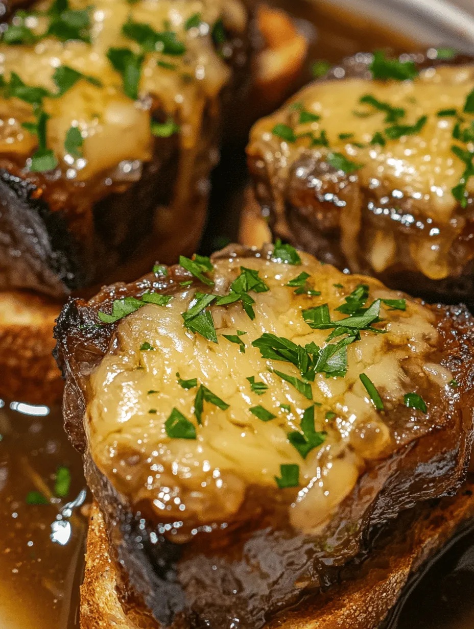 As the chill of winter descends or when the rainy days linger, there’s nothing quite as comforting as a bowl of French Onion Short Rib Soup with Gruyère Toast. This sumptuous dish is an indulgent twist on the classic French onion soup, where tender, slow-cooked short ribs meet sweet, caramelized onions, all nestled in a rich, savory broth. The crowning glory of this dish is the Gruyère toast, featuring a generous layer of nutty, melted cheese atop crusty French bread. Whether it’s a cozy evening at home or a gathering of friends, this soup is not just a meal—it's an experience that warms the soul.