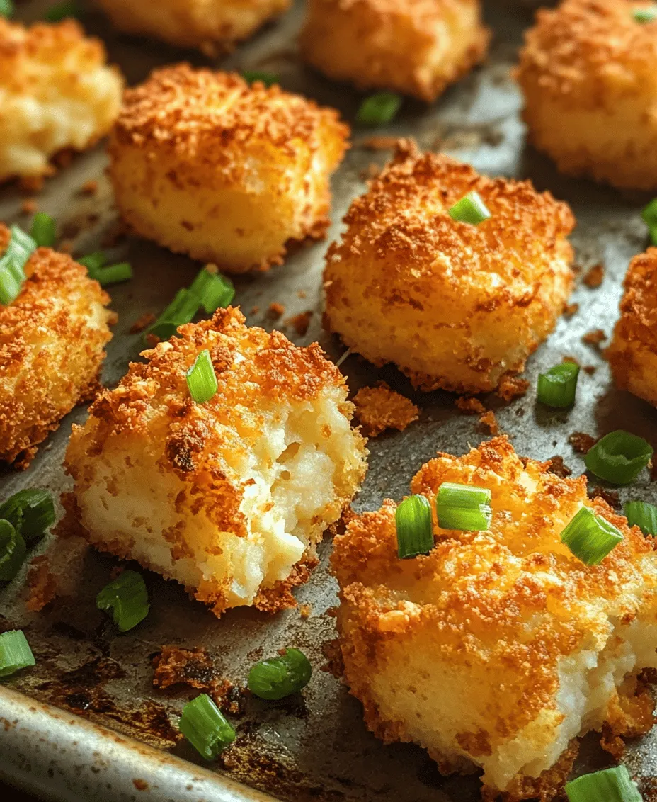 Golden Cheesy Mashed Potato Puffs are a delightful, versatile dish that seamlessly blends the comfort of mashed potatoes with the irresistible allure of melted cheese. These puffs are not only perfect as appetizers or side dishes but also make for a satisfying snack. The ingenious concept behind this recipe is to transform leftover mashed potatoes into crispy, cheesy bites that can please even the pickiest of eaters. By combining familiar ingredients like sharp cheddar and nutty Parmesan cheese with the creamy texture of mashed potatoes, these puffs are sure to become a family favorite.