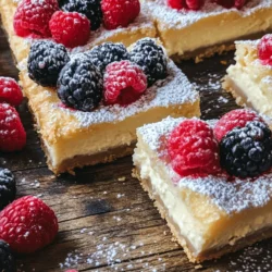 If you’re looking for a dessert that’s both simple to make and irresistibly delicious, then Crescent Cheesecake Bars should be at the top of your list. These delightful treats combine the flaky, buttery goodness of crescent dough with a creamy, decadent cheesecake filling, resulting in a dessert that is perfect for any occasion. Whether you're hosting a family gathering, attending a potluck, or simply indulging in a sweet treat after dinner, these bars are sure to impress.