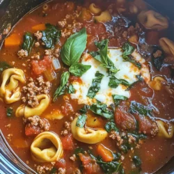 As the seasons change and the air turns crisp, there’s something undeniably comforting about a warm bowl of soup. Hearty soups have long been cherished as the ultimate comfort food, particularly during colder months, when they provide not just warmth but also nourishment. Among the myriad of soup recipes, the Hearty Slow Cooker Tomato Tortellini Soup with Ground Beef stands out as a delightful option that combines rich flavors, satisfying textures, and wholesome ingredients.