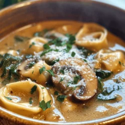 When it comes to cozy meals that warm the heart and soul, few dishes can compete with a bowl of Creamy Parmesan Mushroom and Spinach Tortellini Soup. This delightful soup embodies comfort food at its finest, perfect for any season—be it a chilly winter evening or a hectic weeknight. With its rich, creamy texture and an abundance of fresh flavors, this soup not only satisfies hunger but also brings a sense of tranquility and comfort to your dining experience.