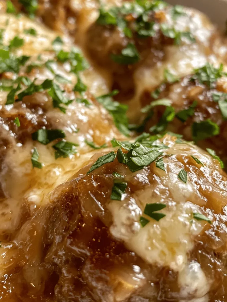 Baked French Onion Meatballs are a delightful fusion of comforting flavors that many of us associate with the rich, savory goodness of traditional French onion soup, all wrapped up in tender, hearty meatballs. This dish captures the essence of nostalgia, as the sweet aroma of caramelized onions fills your kitchen, reminding you of home-cooked meals and family gatherings. With its unique flavor profile, Baked French Onion Meatballs provide a satisfying meal that can easily become a family favorite.