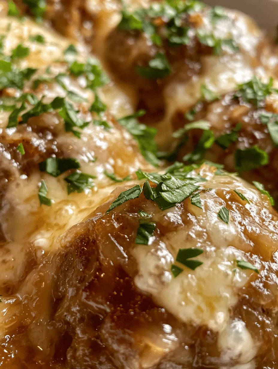 Baked French Onion Meatballs are a delightful fusion of comforting flavors that many of us associate with the rich, savory goodness of traditional French onion soup, all wrapped up in tender, hearty meatballs. This dish captures the essence of nostalgia, as the sweet aroma of caramelized onions fills your kitchen, reminding you of home-cooked meals and family gatherings. With its unique flavor profile, Baked French Onion Meatballs provide a satisfying meal that can easily become a family favorite.