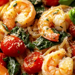 If you’re searching for a dish that marries the rich, savory flavors of the sea with the freshness of garden vegetables, look no further than Tomato Spinach Shrimp Pasta. This delightful recipe strikes the perfect balance between taste and nutrition, making it a favorite for both seafood lovers and pasta enthusiasts. With its enticing aroma, vibrant colors, and quick preparation time, this dish is not only an excellent choice for a weeknight dinner but also a stunning centerpiece for special occasions.
