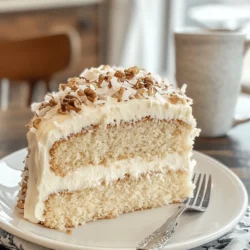 Italian Cream Cake is a delightful dessert that has earned its place in the hearts of many, particularly within Southern American cuisine. This cake is not only a staple at gatherings and celebrations but has also gained popularity for its rich flavors and delightful texture. The combination of shredded coconut, crunchy pecans, and velvety cream cheese frosting creates a symphony of taste that is both comforting and indulgent. While the cake boasts a sophisticated flavor profile that might suggest complexity, it is surprisingly easy and quick to prepare, making it an ideal choice for a variety of occasions—from casual family dinners to festive celebrations.