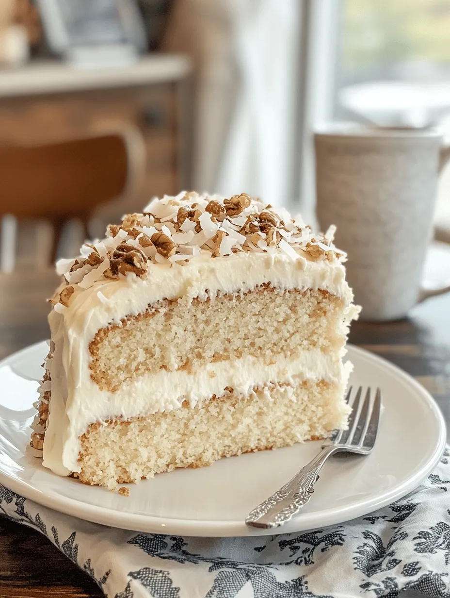 Italian Cream Cake is a delightful dessert that has earned its place in the hearts of many, particularly within Southern American cuisine. This cake is not only a staple at gatherings and celebrations but has also gained popularity for its rich flavors and delightful texture. The combination of shredded coconut, crunchy pecans, and velvety cream cheese frosting creates a symphony of taste that is both comforting and indulgent. While the cake boasts a sophisticated flavor profile that might suggest complexity, it is surprisingly easy and quick to prepare, making it an ideal choice for a variety of occasions—from casual family dinners to festive celebrations.