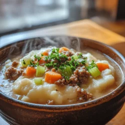 As the chilly weather sets in, there's nothing quite like a bowl of warm, hearty soup to bring comfort and satisfaction to your dining table. Enter Shepherd's Pie Soup—a delightful fusion of classic shepherd's pie flavors reimagined in a cozy soup format. This dish beautifully marries the savory elements of traditional shepherd's pie with the inviting warmth of a soup, making it a perfect choice for family dinners or a comforting meal after a long day.