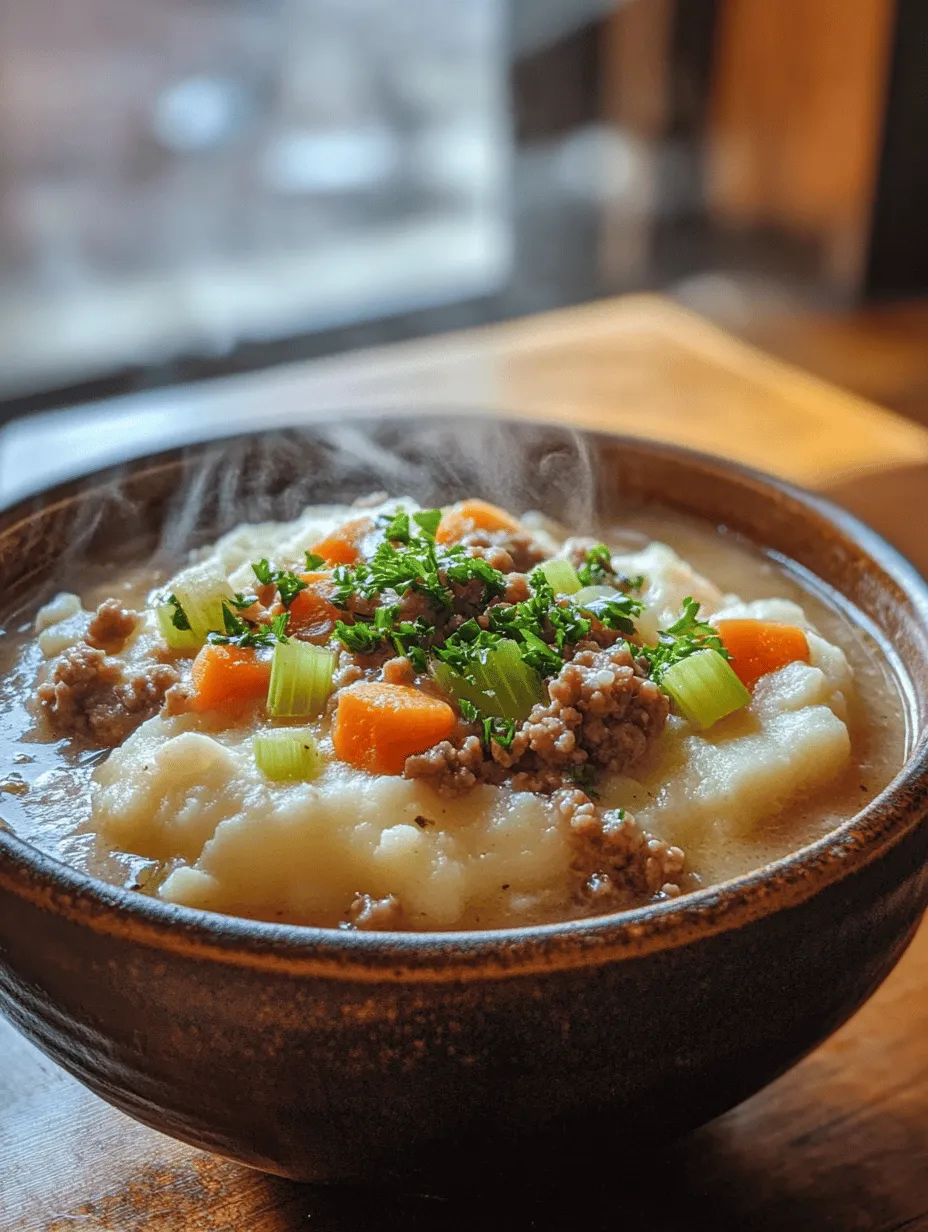 As the chilly weather sets in, there's nothing quite like a bowl of warm, hearty soup to bring comfort and satisfaction to your dining table. Enter Shepherd's Pie Soup—a delightful fusion of classic shepherd's pie flavors reimagined in a cozy soup format. This dish beautifully marries the savory elements of traditional shepherd's pie with the inviting warmth of a soup, making it a perfect choice for family dinners or a comforting meal after a long day.