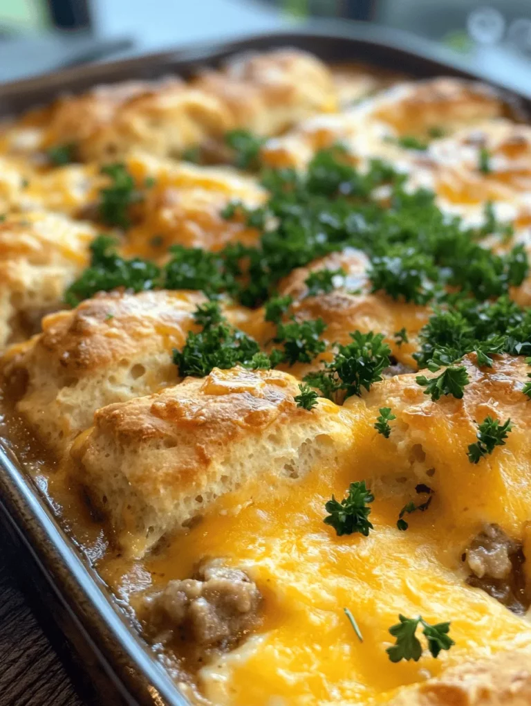 When it comes to comfort food, few dishes can compete with the hearty and satisfying Southern Comfort Casserole. This delightful dish combines flaky biscuits, rich sausage gravy, and fluffy eggs, creating a perfect harmony of flavors and textures that evokes the warmth of a family gathering. Whether served for breakfast, brunch, or even as a cozy dinner, this casserole is sure to please everyone at the table. It's not just a meal; it's an experience that embodies the essence of Southern hospitality and culinary tradition.