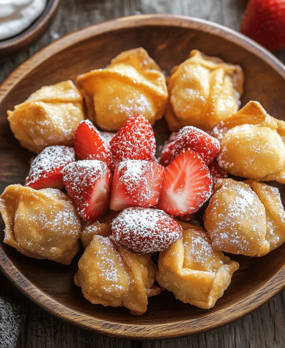 In recent years, the world of desserts has witnessed an exciting evolution, with fusion desserts gaining immense popularity. These creative confections blend traditional flavors with innovative twists, captivating dessert lovers everywhere. One standout treat that perfectly embodies this trend is the Deep-Fried Strawberry Cheesecake Wonton Bites. This delightful dessert combines the creamy, rich taste of classic cheesecake with the refreshing sweetness of strawberries, all encased in a crispy wonton wrapper. The result is a bite-sized indulgence that promises to tantalize your taste buds and impress your guests.