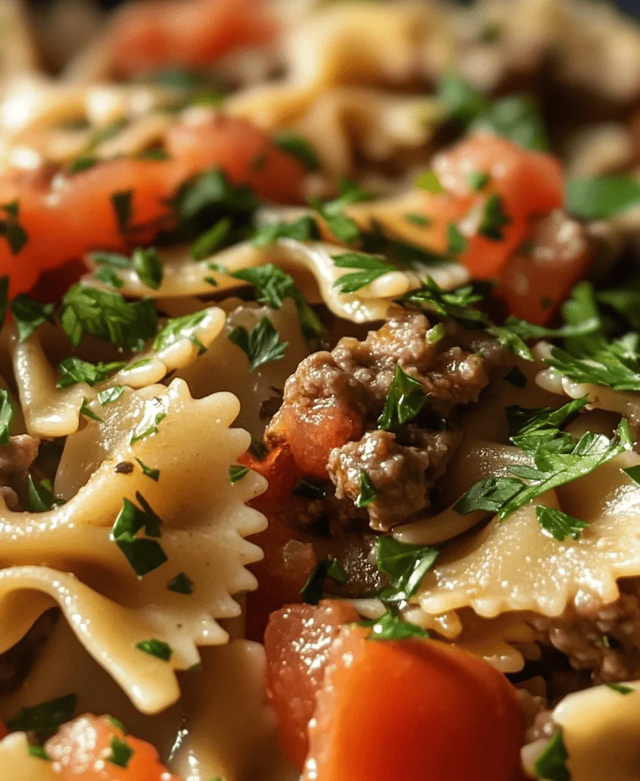 At the heart of every great comfort food is the perfect combination of ingredients that work harmoniously together. Velveeta Beef Bowtie Bliss is no exception. The dish showcases the velvety richness of Velveeta cheese, savory ground beef, and the playful shape of bowtie pasta, known in Italian as 