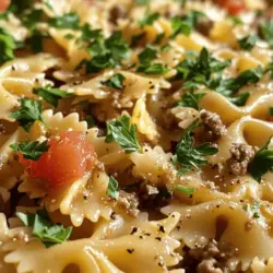 At the heart of every great comfort food is the perfect combination of ingredients that work harmoniously together. Velveeta Beef Bowtie Bliss is no exception. The dish showcases the velvety richness of Velveeta cheese, savory ground beef, and the playful shape of bowtie pasta, known in Italian as "farfalle." Each component contributes its unique charm, creating a symphony of flavors that is both familiar and delightful.