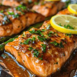 Lemon Garlic Butter Baked Salmon with Asparagus is a dish that perfectly encapsulates the essence of healthy eating without sacrificing flavor. This vibrant meal combines succulent salmon fillets with tender asparagus, all enveloped in a delicious garlic butter sauce enhanced by the zesty brightness of fresh lemon. Whether you're a busy professional looking for a quick weeknight dinner or a culinary enthusiast eager to impress at your next gathering, this recipe offers a delightful balance of taste and nutrition.