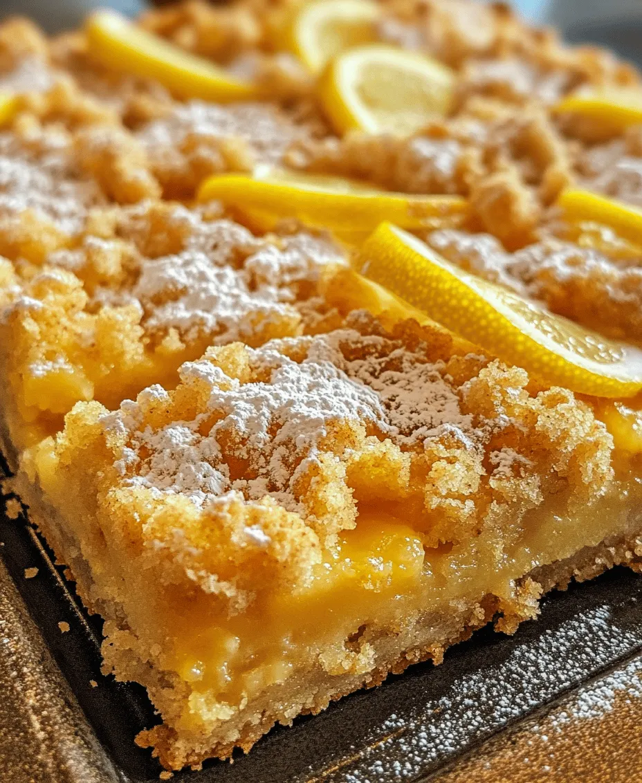 Lemon desserts have long held a special place in the hearts and taste buds of dessert lovers everywhere. Their bright, zesty flavor offers a refreshing contrast to the rich and heavy sweets that are often found in bakeries. Whether it's a classic lemon meringue pie, a tangy lemon tart, or luscious lemon squares, lemon-based desserts are synonymous with sunny days and cheerful gatherings. Among these delightful treats, the Lemon Zest Crumb Bars stand out as a perfect blend of tartness and sweetness, making them a favorite for both casual bakers and seasoned pastry chefs alike.