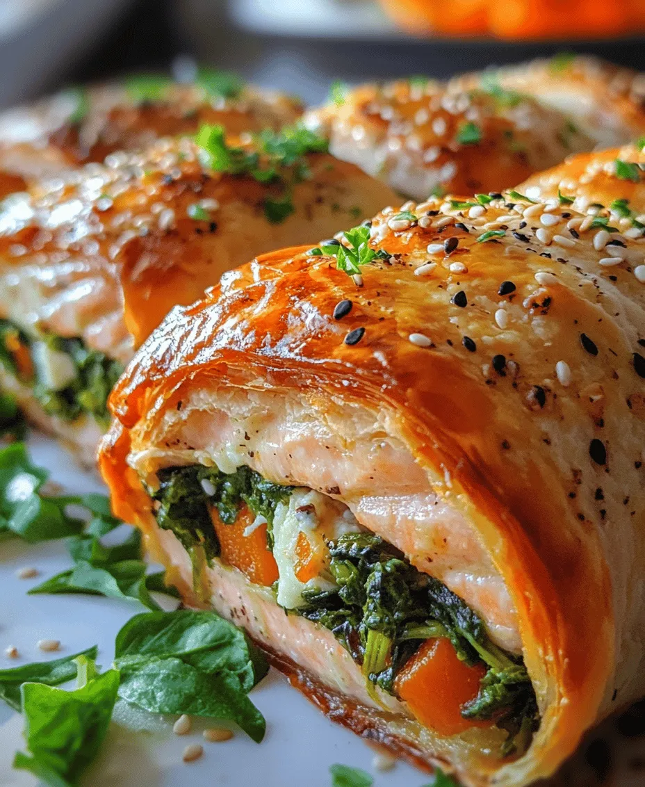 If you’re searching for a dish that impresses with both presentation and flavor, look no further than Spinach and Cheese Stuffed Salmon Wellington. This remarkable recipe combines succulent salmon, known for its rich taste and numerous health benefits, with a creamy, savory cheese filling. All of this is beautifully enveloped in a flaky puff pastry, making it a show-stopping centerpiece for any special occasion or family dinner.