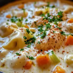 In the realm of comforting cuisine, few dishes evoke warmth and satisfaction quite like a bowl of soup. Among the myriad of options out there, *Creamy Chicken Alfredo Tortellini Soup* stands out as a delightful blend of flavors and textures that is sure to please both family and friends alike. This dish captures the essence of hearty comfort food by combining rich, creamy Alfredo sauce with tender tortellini and succulent chicken, all in a nourishing broth that warms both body and soul. Whether you’re looking for a quick weeknight dinner or a dish to impress at your next gathering, this creamy soup is a versatile choice that delivers on taste and comfort.