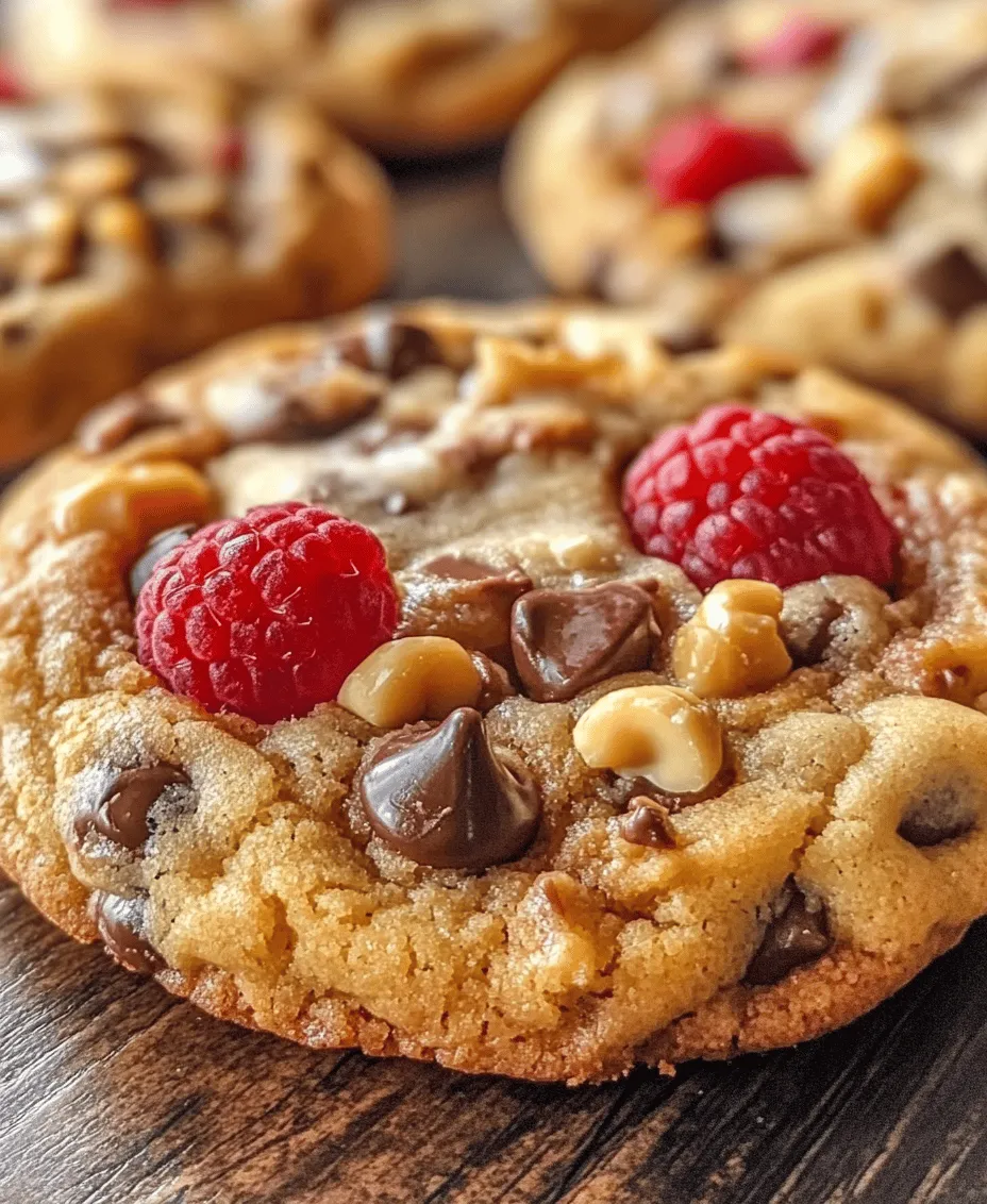 Imagine biting into a warm, soft cookie that bursts with the sweetness of chocolate and the tang of ripe raspberries. The combination of flavors creates a delightful contrast that is both surprising and comforting. These cookies are not just a treat; they are an experience. The juicy raspberries add a splash of color and a hint of tartness that perfectly balances the rich, deep notes of dark chocolate. This recipe is versatile enough to make any occasion feel special—be it a casual afternoon snack, an elegant dessert for a dinner party, or a sweet gift for a loved one.