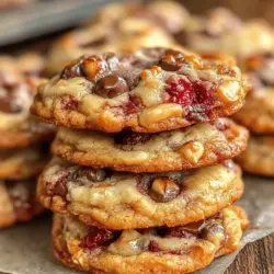 Imagine biting into a warm, soft cookie that bursts with the sweetness of chocolate and the tang of ripe raspberries. The combination of flavors creates a delightful contrast that is both surprising and comforting. These cookies are not just a treat; they are an experience. The juicy raspberries add a splash of color and a hint of tartness that perfectly balances the rich, deep notes of dark chocolate. This recipe is versatile enough to make any occasion feel special—be it a casual afternoon snack, an elegant dessert for a dinner party, or a sweet gift for a loved one.