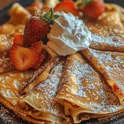 Crepes are a beloved culinary creation that has captured the hearts of food enthusiasts around the globe. Their versatility allows them to be enjoyed at any time of day, whether filled with sweet delights or savory ingredients. Among the many variations, delightful strawberry crepes stand out as a refreshing and indulgent treat, perfect for breakfast, dessert, or a delightful snack. This recipe showcases the simplicity and elegance of crepes, elevating them to a new level with the addition of fresh strawberries.