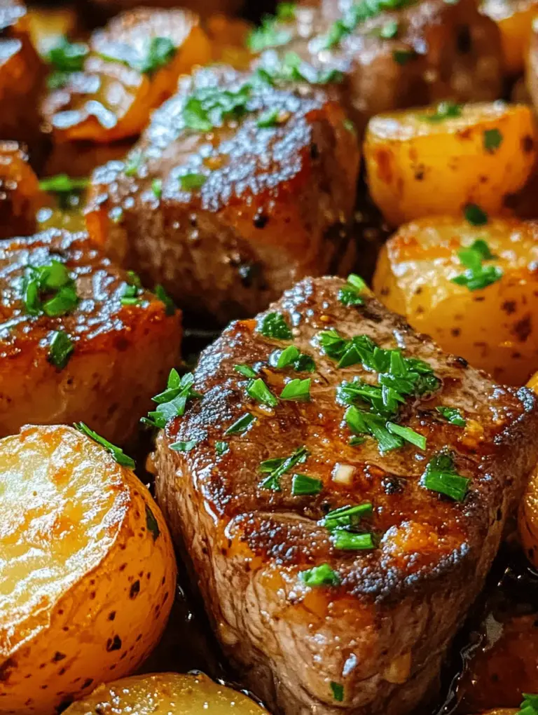 Garlic Butter Steak Bites and Potatoes is a hearty and flavorful dish that perfectly marries the rich taste of juicy steak with the comforting texture of tender potatoes. This recipe is not only delicious but also incredibly quick to prepare, making it an ideal choice for busy families or anyone looking for a satisfying weeknight meal. With simple ingredients and straightforward steps, this dish is sure to impress both novice cooks and seasoned chefs alike.