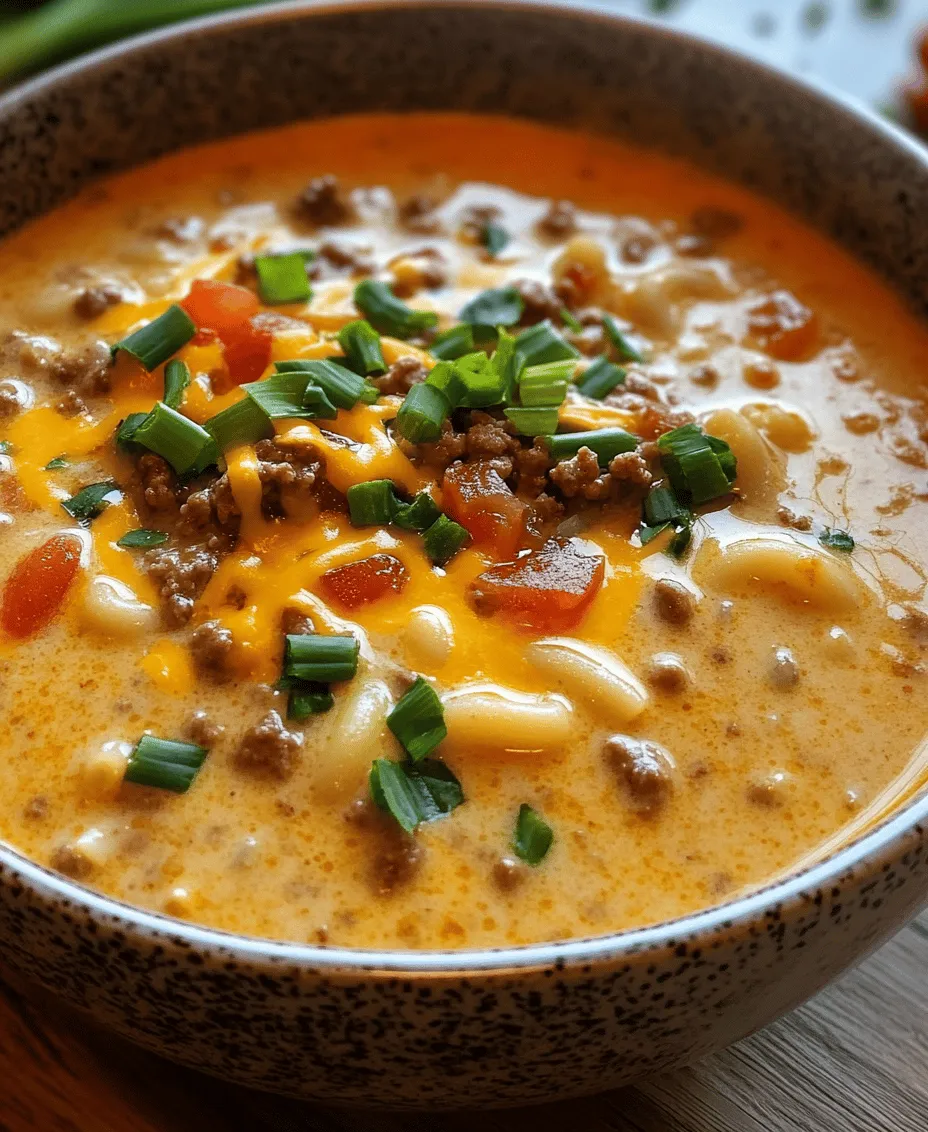Comfort food is a universal favorite, providing warmth, satisfaction, and a sense of nostalgia. One dish that perfectly encapsulates this joy is the One-Pot Macaroni Cheeseburger Soup. This delightful recipe marries the hearty flavors of a classic cheeseburger with the creamy indulgence of macaroni and cheese, creating a dish that’s both filling and delicious. Whether you're a busy parent looking for a quick weeknight meal or a foodie seeking a new twist on familiar flavors, this soup is bound to become a staple in your kitchen.