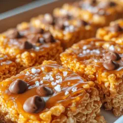 There’s something inherently nostalgic about Rice Krispie treats that brings back fond memories of childhood—sticky fingers, sweet smiles, and the irresistible crunch of cereal mingled with gooey marshmallows. These delightful snacks have long been a favorite among both kids and adults, celebrated for their simplicity and satisfying texture. But what if we could elevate this classic treat to new heights? Enter the Salted Caramel Rice Krispie Treats, a luscious twist on the beloved original that combines the comforting familiarity of crispy cereal with the rich decadence of salted caramel.