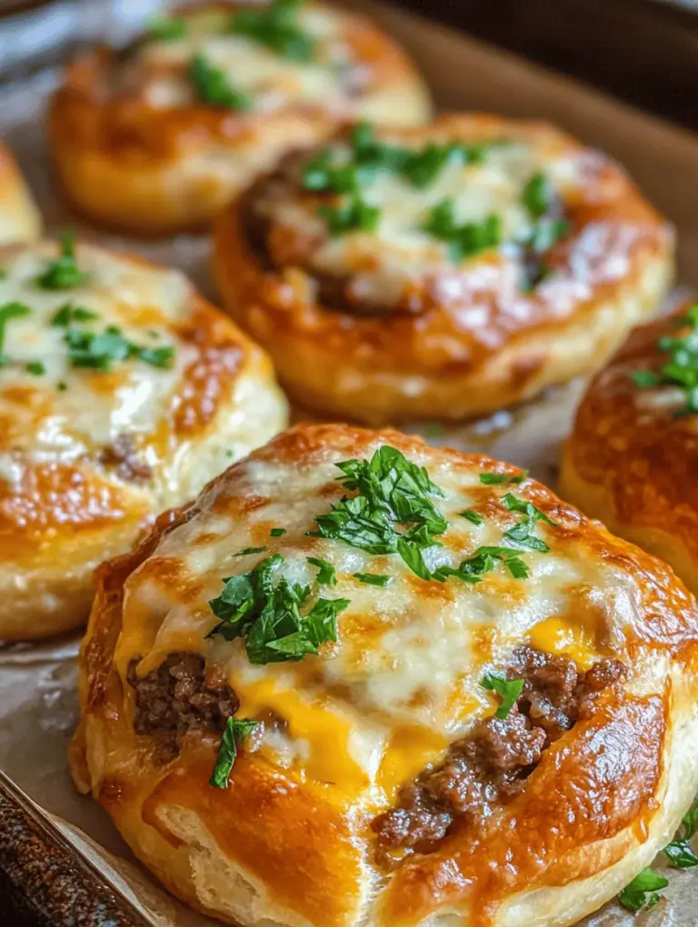 In the world of comfort food, few dishes evoke the same level of excitement as a cheeseburger. The rich, savory flavors of grilled beef, melted cheese, and zesty toppings come together in a way that satisfies cravings and brings people together. Now, imagine that beloved flavor packed into a delightful, bite-sized treat—enter the Garlic Parmesan Cheeseburger Bombs. These savory morsels are a perfect blend of ground beef, rich cheeses, and aromatic spices, all enveloped in buttery crescent roll dough. Not only are they incredibly delicious, but they also offer a fun and unique twist on traditional cheeseburgers.