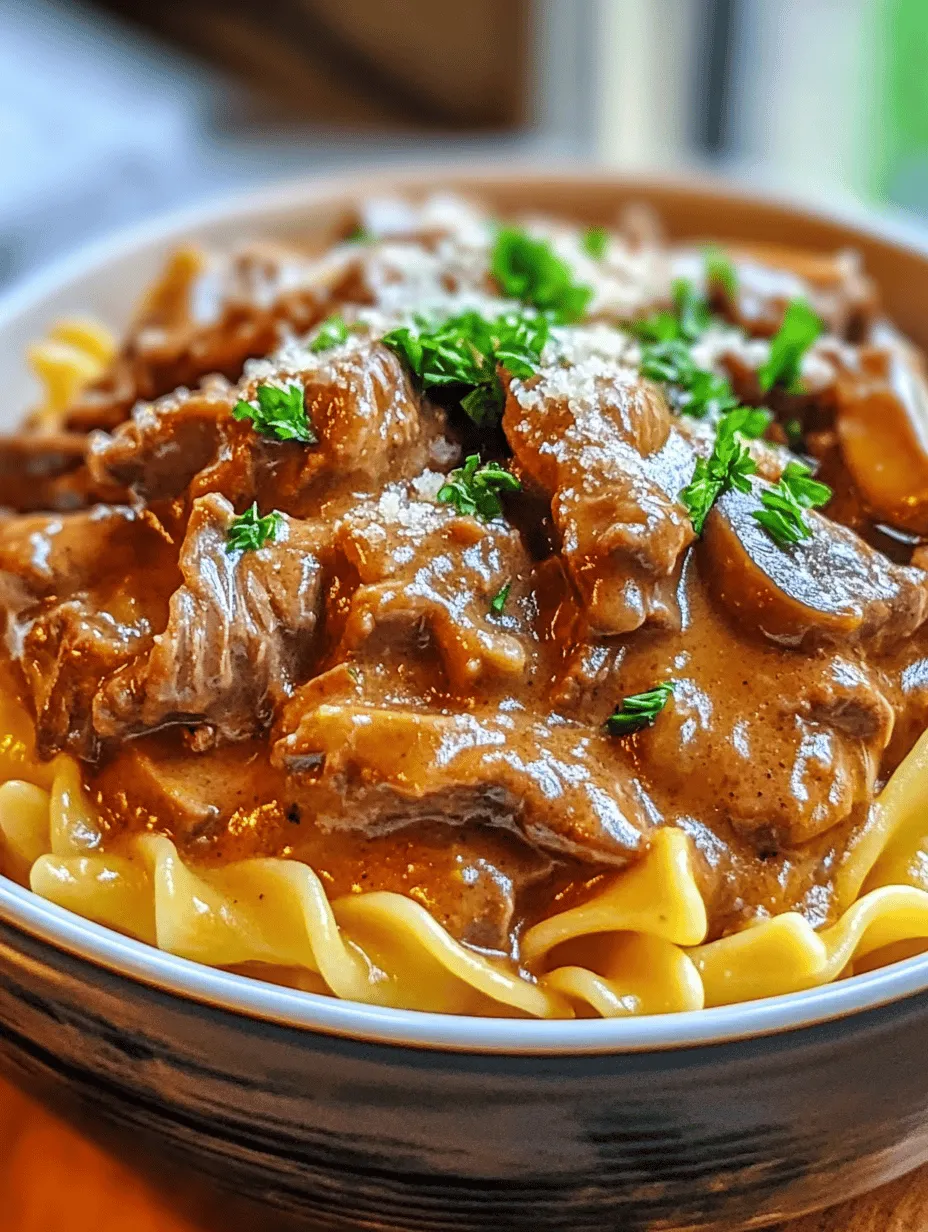 There’s something undeniably comforting about a hearty bowl of Slow Cooker Pot Roast Beef Stroganoff. This classic dish combines tender chunks of beef, rich and creamy sauce, and a medley of vegetables, creating a meal that warms both the body and the soul. Originating from Russia, beef stroganoff has evolved over time, becoming a beloved favorite in many households around the world. Its adaptation to the slow cooker method not only simplifies preparation but also enhances its flavors, making it an ideal choice for busy weeknights or special occasions when you want to impress guests without spending hours in the kitchen.