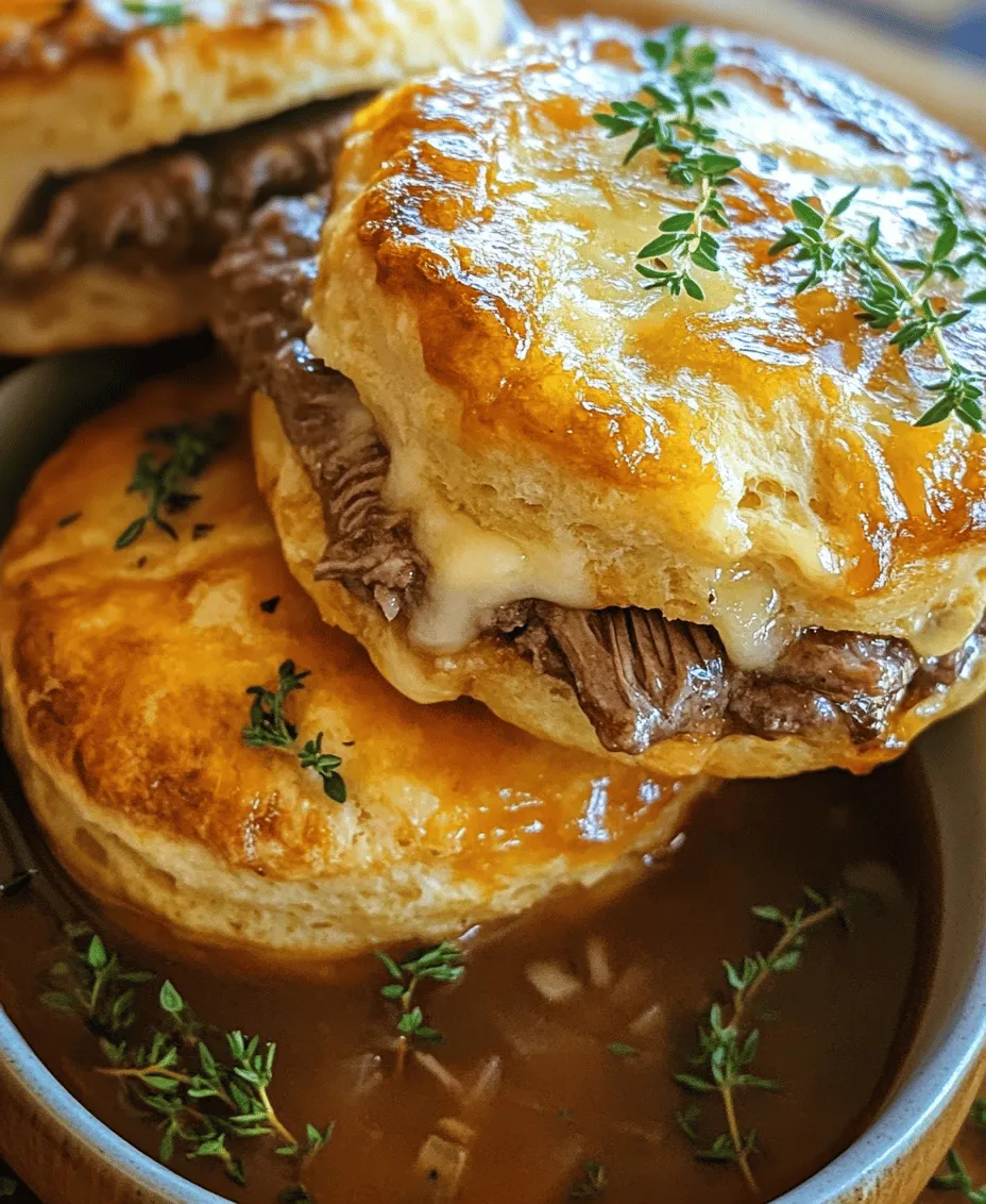If there’s one thing that can bring comfort on a chilly evening or create a warm atmosphere during gatherings, it’s a hearty dish that combines flavors and textures in every bite. Enter Savory French Dip Biscuits, a delightful fusion of the classic French dip sandwich and the comforting charm of flaky biscuits. This recipe takes the beloved elements of tender roast beef, rich beef broth, and gooey cheese and wraps them in buttery, fluffy biscuits, making it a perfect choice for any meal.