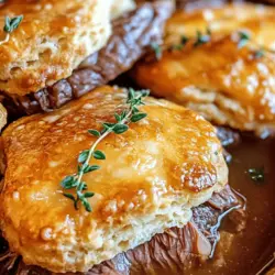 If there’s one thing that can bring comfort on a chilly evening or create a warm atmosphere during gatherings, it’s a hearty dish that combines flavors and textures in every bite. Enter Savory French Dip Biscuits, a delightful fusion of the classic French dip sandwich and the comforting charm of flaky biscuits. This recipe takes the beloved elements of tender roast beef, rich beef broth, and gooey cheese and wraps them in buttery, fluffy biscuits, making it a perfect choice for any meal.