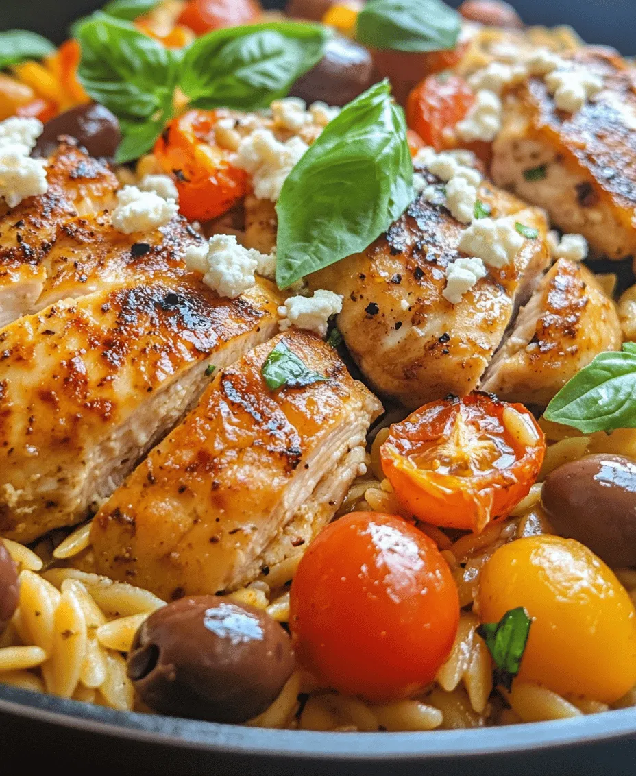 Mediterranean cuisine is renowned for its vibrant flavors, health benefits, and use of fresh, wholesome ingredients. Characterized by an abundance of vegetables, whole grains, lean proteins, and healthy fats, this culinary tradition not only delights the palate but also promotes overall well-being. One dish that encapsulates the essence of Mediterranean cooking is <strong></noscript>Easy Mediterranean Chicken Orzo. This recipe brings together juicy chicken, tender orzo pasta, and an array of colorful vegetables, all infused with the aromatic essence of Mediterranean herbs and spices.” /></p>
<p></p>
<h3>Adding Liquid and Cooking</h3>
<p></p>
<p>Once the chicken and orzo are perfectly combined, it’s time to add the liquid that will bring everything together. Pour in your choice of chicken broth, ensuring that the orzo is fully submerged. The choice of broth is crucial; it serves as the foundation for the dish’s flavor. A high-quality homemade chicken broth will impart a richness that enhances the overall taste, while low-sodium options allow for better control over the sodium content.</p>
<p></p>
<p>As you bring the mixture to a gentle boil, it’s essential to reduce the heat to a simmer. This technique not only prevents the orzo from becoming mushy but also allows the flavors to meld beautifully. Simmering at a low temperature for about 10-15 minutes is typically ideal, stirring occasionally. Keep an eye on the pot to ensure that the orzo absorbs the broth without sticking to the bottom. You’ll know it’s ready when the orzo is al dente and has absorbed most of the liquid, resulting in a creamy yet light consistency.</p>
<p></p>
<h3>Mixing in the Vegetables</h3>
<p></p>
<p>Timing is everything when it comes to adding vegetables to your Mediterranean Chicken Orzo. For optimal texture and flavor, introduce your spinach and tomatoes to the pot during the last few minutes of cooking. This way, the spinach wilts perfectly, maintaining its vibrant green color and nutritional benefits, while the tomatoes soften just enough to release their juices without losing form.</p>
<p></p>
<p>Spinach is packed with vitamins A, C, and K, while tomatoes provide a healthy dose of antioxidants, particularly lycopene, which is beneficial for heart health. Together, they not only boost the nutritional profile of your dish but also create a beautiful color contrast against the golden orzo and chicken.</p>
<p></p>
<h3>Combining and Serving</h3>
<p></p>
<p>To achieve the perfect blend of flavors and textures, gently stir the spinach and tomatoes into the orzo and chicken mixture. Be mindful not to over-stir; you want the vegetables to maintain their integrity while infusing their flavors into the orzo. Once everything is well combined, remove the pot from the heat.</p>
<p></p>
<p>For a visually appealing presentation, consider serving the dish in shallow bowls, allowing the vibrant colors to shine through. Garnish with a sprinkle of freshly chopped parsley or basil for an added touch of freshness. A drizzle of extra virgin olive oil can enhance the flavors further and provide a lovely sheen to the dish.</p>
<p></p>
<h3>Cooking Time and Serving Suggestions</h3>
<p></p>
<p>Breaking down the preparation and cooking time will help you plan your meal effectively. Begin with about 10-15 minutes for prep, including chopping your vegetables and seasoning the chicken. The cooking process will take approximately 25-30 minutes, bringing your total time to around 45-60 minutes for a complete meal.</p>
<p></p>
<p>When it comes to serving sizes, this recipe generally yields about 4 servings, making it perfect for family dinners or meal prep. Pair your Mediterranean Chicken Orzo with a simple side salad dressed with lemon vinaigrette for a refreshing contrast. Alternatively, crusty whole grain bread or a Mediterranean-style flatbread would complement the dish nicely, perfect for soaking up any extra broth.</p>
<p></p>
<p>For beverages, consider a crisp white wine such as Sauvignon Blanc or a refreshing sparkling water with a slice of lemon for a non-alcoholic option.</p>
<p></p>
<h3>Health Benefits of the Dish</h3>
<p></p>
<p>The Easy Mediterranean Chicken Orzo is not only a delight for the taste buds but also a powerhouse of nutrition. Each serving is rich in protein from the chicken, which is essential for muscle repair and growth. The orzo adds a healthy dose of carbohydrates, providing energy for your day.</p>
<p></p>
<p>Spinach and tomatoes contribute vital nutrients, including iron, fiber, and a range of vitamins that support overall health. Incorporating whole foods like chicken, fresh vegetables, and whole grain orzo into your diet aligns perfectly with a balanced eating plan. By minimizing processed ingredients, you not only enhance the flavors but also increase the health benefits, making this dish a guilt-free option for any meal.</p>
<p></p>
<h3>Conclusion</h3>
<p></p>
<p>In summary, the Easy Mediterranean Chicken Orzo emerges as a quick, nutritious meal that captures the essence of Mediterranean cooking. Its blend of tender chicken, flavorful orzo, and vibrant vegetables creates a dish that is as comforting as it is healthy. The ability to customize ingredients and spices allows for endless variations, encouraging you to experiment and find your unique flavor profile.</p>
<p></p>
<p>The joy of Mediterranean cooking lies in its simplicity and the use of fresh, wholesome ingredients. This recipe exemplifies how easy it can be to create a balanced meal that is both satisfying and nourishing. Whether you stick to the traditional recipe or explore new variations, this dish will surely become a favorite in your culinary repertoire. Embrace the flavors of the Mediterranean and enjoy the health benefits that come with this delightful meal.</p>
<div id=