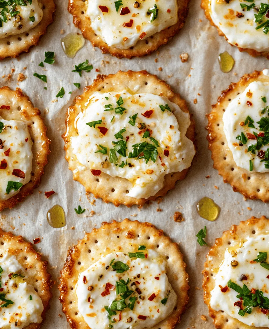 When it comes to quick and delightful appetizers, Garlic Ritz Snacks are a standout choice that brings simplicity and flavor to the table. This recipe is not only easy to prepare but also incredibly versatile, making it suitable for various occasions, from casual family gatherings to sophisticated dinner parties. Picture this: delectable Ritz crackers topped with a creamy garlic spread, finished with melted cheese, and baked to golden perfection. As an appetizer, these snacks are sure to impress your guests and keep them coming back for more.