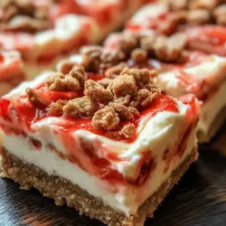 If you're searching for a dessert that encapsulates the essence of summer and is as pleasing to the palate as it is to the eyes, look no further than Sweet Strawberry Dream Crunch Bars. These delectable treats combine a vibrant strawberry filling with a crunchy, buttery base, making them an irresistible addition to any dessert table. Their bright color and delightful flavor profile make them perfect for a variety of occasions, from casual family gatherings to festive celebrations. Baking with fresh strawberries not only elevates the taste but also brings a sense of nostalgia, reminiscent of sun-soaked days spent in the kitchen, crafting homemade delights with loved ones.