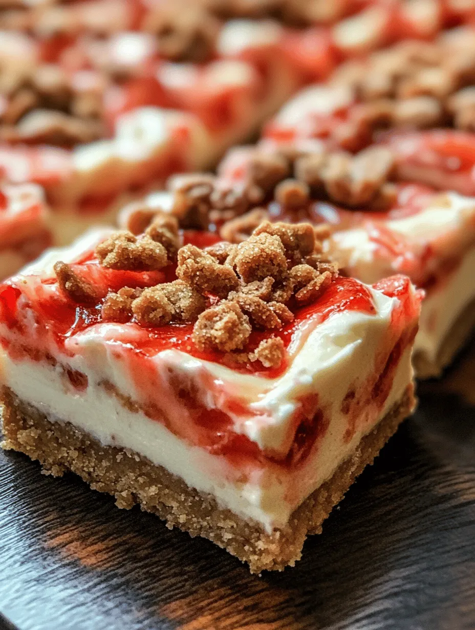 If you're searching for a dessert that encapsulates the essence of summer and is as pleasing to the palate as it is to the eyes, look no further than Sweet Strawberry Dream Crunch Bars. These delectable treats combine a vibrant strawberry filling with a crunchy, buttery base, making them an irresistible addition to any dessert table. Their bright color and delightful flavor profile make them perfect for a variety of occasions, from casual family gatherings to festive celebrations. Baking with fresh strawberries not only elevates the taste but also brings a sense of nostalgia, reminiscent of sun-soaked days spent in the kitchen, crafting homemade delights with loved ones.