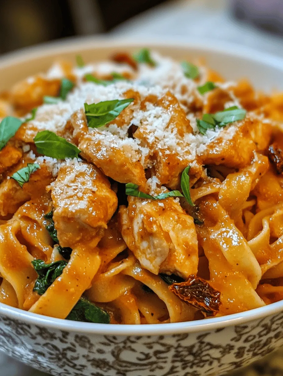 The Creamy Sun Dried Tomato Chicken Pasta is a dish that exemplifies the beauty and richness of Italian cuisine. With its luscious sauce and vibrant ingredients, it captures the essence of comfort food while offering a burst of flavor in every bite. The creamy texture, paired with the sweet and tangy notes of sun dried tomatoes and the freshness of spinach, creates a harmonious blend that is both satisfying and nourishing.