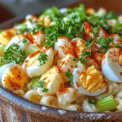 As the summer months roll in, there’s nothing quite as refreshing and satisfying as a pasta salad. These versatile dishes are a staple at barbecues, picnics, and family gatherings, offering a spectrum of flavors and textures that appeal to everyone. Among the myriad of pasta salads that grace summer tables, the Deviled Egg Pasta Salad stands out as a creative and delicious twist on the traditional recipe.