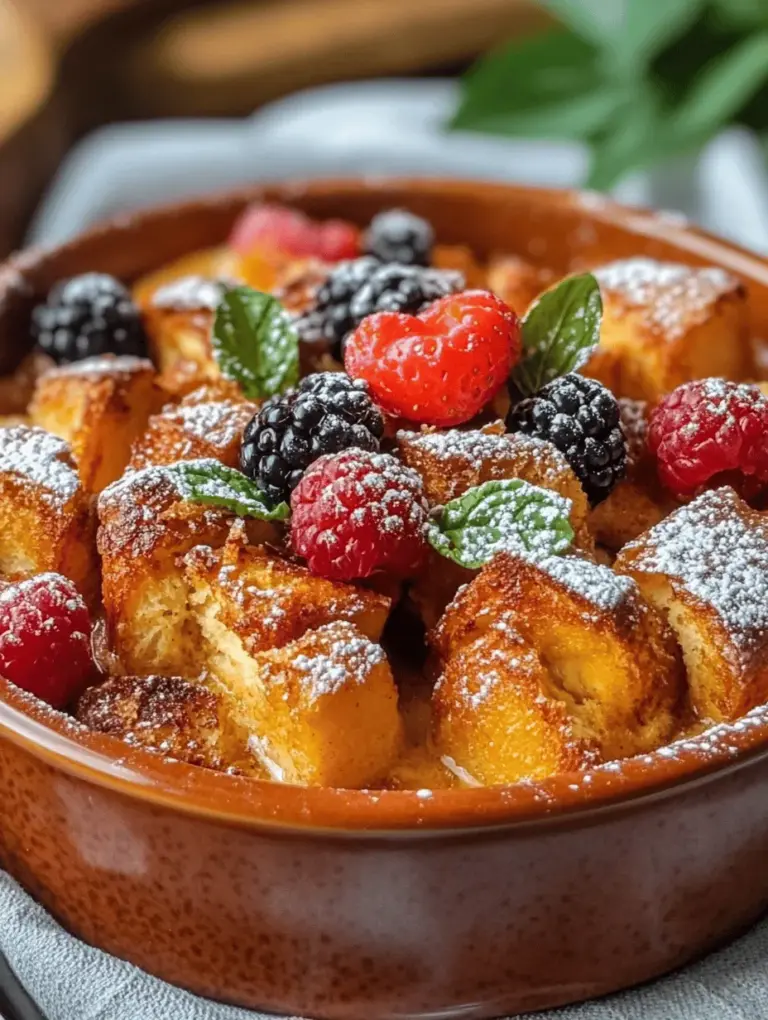 Overnight French Toast Casserole is a delightful breakfast dish that combines the classic flavors of French toast with the convenience of a casserole. Imagine waking up to the comforting aroma of cinnamon and vanilla wafting through your home, knowing that breakfast has already been prepared the night before. This dish is perfect for those who want to enjoy a hearty, satisfying breakfast without the morning hustle and bustle.