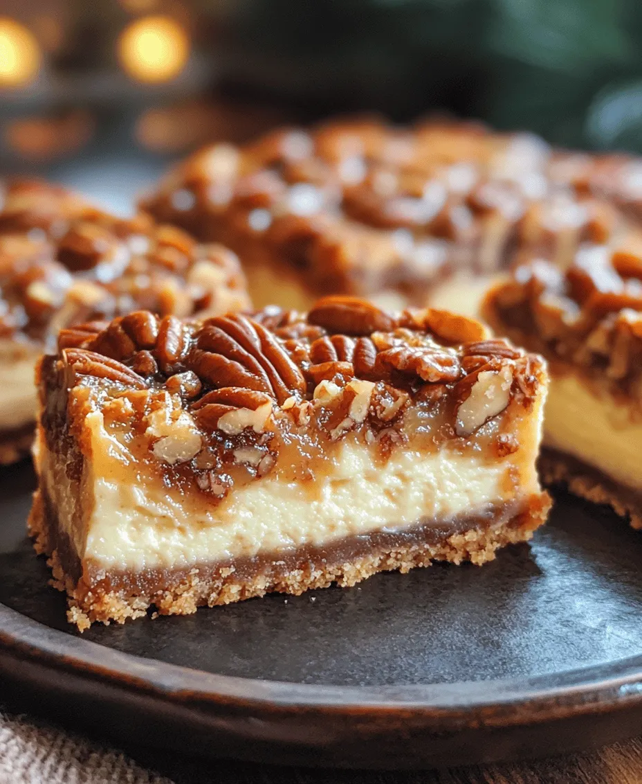 Pecan Pie Cheesecake Bars have gained immense popularity for their unique flavor profile and ideal texture. They present a delicious alternative to traditional desserts, effortlessly capturing the essence of both cheesecake and pecan pie in one delectable bite. The rich, velvety cheesecake layer offers a creamy base that is perfectly complemented by the sweet, nutty topping made from caramelized pecans.