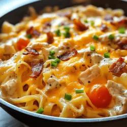 Creamy Chicken Bacon Ranch Pasta is a dish that brings comfort and indulgence to the dinner table. This delightful meal combines the rich flavors of crispy bacon, tender chicken, and a luxurious creamy sauce, making it a favorite among families and food lovers alike. Comfort food, in general, plays a significant role in our lives; it evokes feelings of warmth and nostalgia, often reminding us of cherished moments spent with loved ones around the dining table. This dish is not just a meal; it's an experience that wraps you in a cozy embrace and satisfies your cravings.