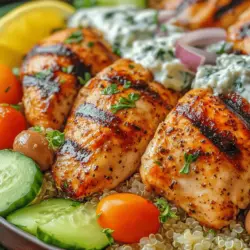 The foundation of any great Greek Chicken Bowl lies in the marinade that infuses the chicken with rich flavors. Each ingredient plays a crucial role in enhancing both taste and health benefits.