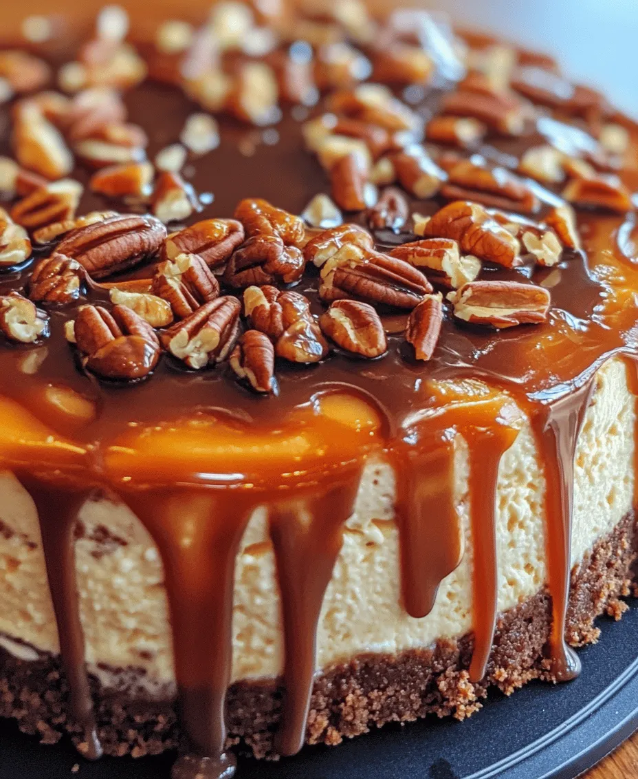 Turtle Cheesecake Delight is a show-stopping dessert that brings together the rich, creamy texture of cheesecake with the irresistible flavors of chocolate, caramel, and crunchy pecans. This indulgent treat not only satisfies your sweet tooth but also impresses guests at any gathering or special occasion. The combination of the velvety cheesecake filling and the sweet, nutty toppings creates a taste sensation that is both luxurious and comforting. Whether it’s a birthday celebration, holiday feast, or simply a way to treat yourself, this dessert is sure to become a favorite.